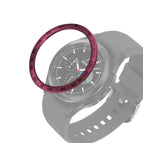 For Samsung Galaxy Watch4 Classic 46mm / Wine Red Ring Black Letter