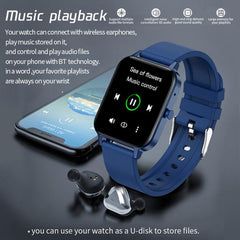 IP68 Waterproof Smart Watch with 1.69" IPS Touch Screen, Heart Rate & Sleep Monitoring, Bluetooth Calling, and Body Temperature Tracking