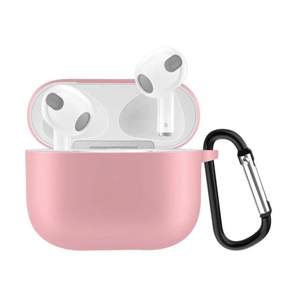 Silicone Case for Protecting AirPods During Daily Activities – pink 360° cover with carabiner for running, commuting and sweat protection