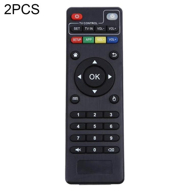 Remote Control for Android Set-Top Boxes, 2-Pack Set - black infrared remote with OK button and numeric keypad