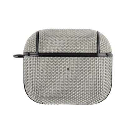 Waterproof Nylon Case for AirPods 3 with Hook for Daily Use - gray textured protective pouch with built-in hook for commuting and outdoor use