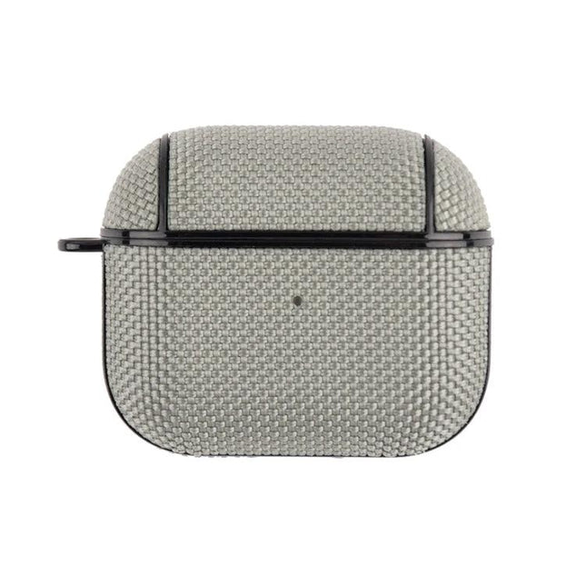 Waterproof Nylon Case for AirPods 3 with Hook for Daily Use - gray textured protective pouch with built-in hook for commuting and outdoor use