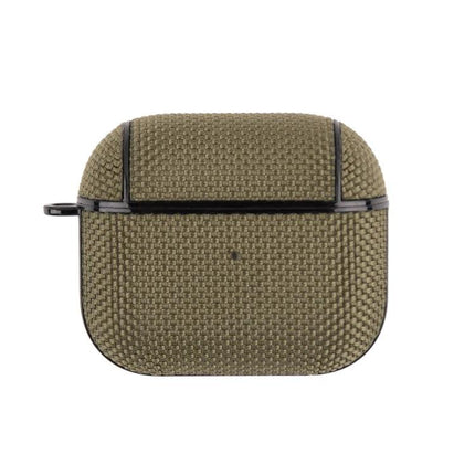 Waterproof Nylon Case for AirPods 3 with Hook for Daily Use - olive green woven protective case with built-in hook