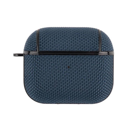 Waterproof Nylon Case for AirPods 3 with Hook for Daily Use - navy textured protective case with clip