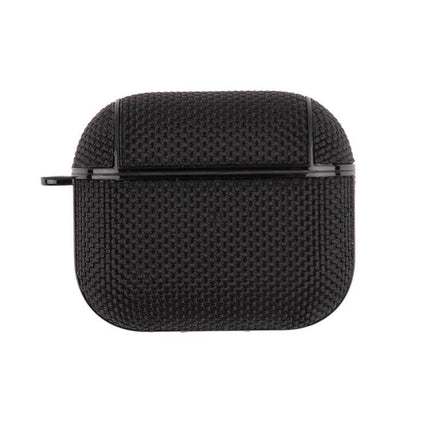 Waterproof Nylon Case for AirPods 3 with Hook for Daily Use — black textured nylon protective case with built-in hook for clipping to bags
