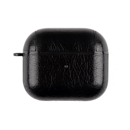 Protective Leather Case for Everyday Earphone Protection in black leather with snap-fit design, pocket-friendly and scratch-resistant
