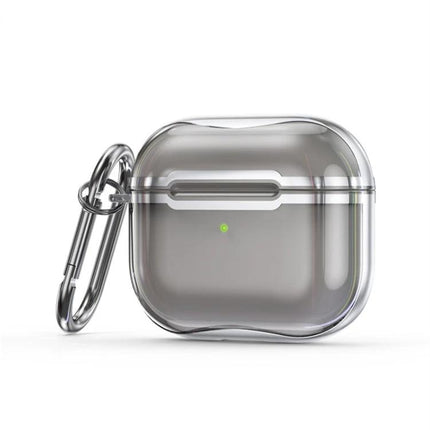 Alt Tag: Keep Your AirPods Safe with This Hook Case for Daily Use clear protective hook case with carabiner attached
