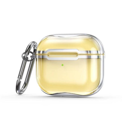 Keep Your AirPods Safe with This Hook Case for Daily Use - Clear yellow hook case with carabiner for secure, everyday AirPods protection