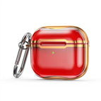 For AirPods 3 / Transparent Red + Gold