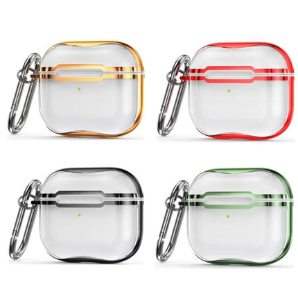 Keep Your AirPods Safe with This Hook Case for Daily Use - Clear hook cases in yellow red black green with carabiner
