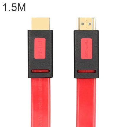 ULT-unite 4K Ultra HD Gold-Plated HDMI Cable for Daily Connections - 1.5M red flat cable with gold-plated HDMI connectors for TV, PC, gaming