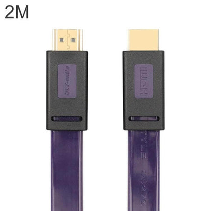 ULT-unite 4K Ultra HD Gold-Plated HDMI Cable for Daily Connections - 2M flat purple HDMI cable with gold-plated connectors and black strain relief