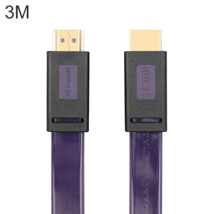 ULT-unite 4K Ultra HD Gold-Plated HDMI Cable for Daily Connections — 3M flat purple cable with gold-plated HDMI connectors