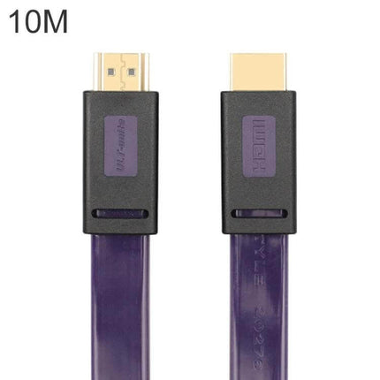 ULT-unite 4K Ultra HD Gold-Plated HDMI Cable for Daily Connections showing gold-plated HDMI connectors and purple flat cable, 10M length