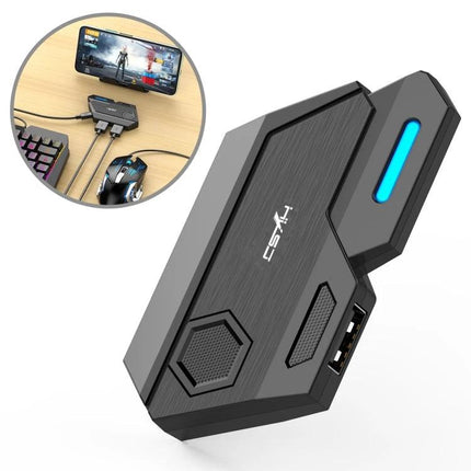 HXSJ Converter for Everyday Mobile Gaming Controls wired USB2 adapter connecting keyboard and mouse to Android phone for precise gaming