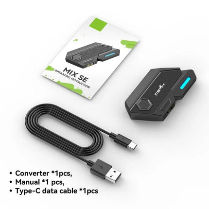 HXSJ Converter for Everyday Mobile Gaming Controls USB-C adapter with Type-C cable and manual for keyboard and mouse mobile gaming