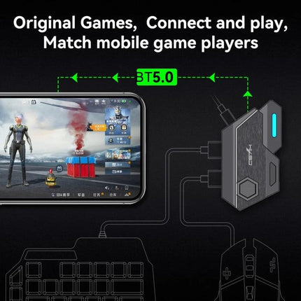 HXSJ Converter for Everyday Mobile Gaming Controls connecting keyboard and mouse to Android phone for precise mobile gameplay