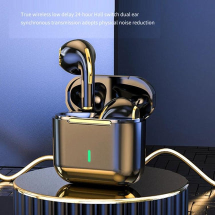 HXSJ True Wireless Earbuds With Charging Case For Commuting sleek black gold earbuds with compact charging case and LED