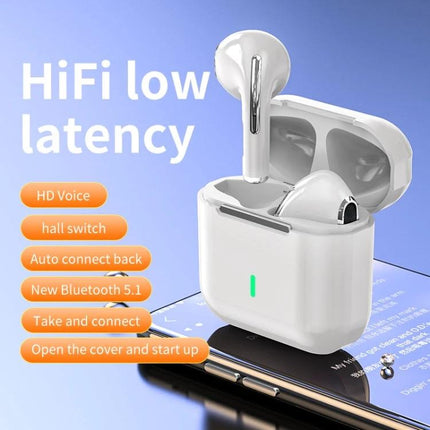 HXSJ True Wireless Earbuds With Charging Case For Commuting white Bluetooth 5.1 earbuds with compact charging case
