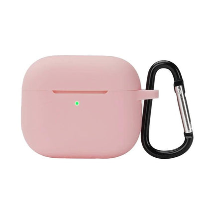 Silicone Earphone Case with Hook for Daily Outings — Pink silicone protective case with carabiner for earbuds