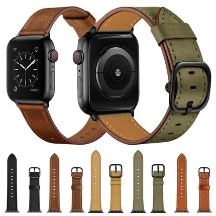 Leather Replacement Watch Band For Apple Watch 38-45mm