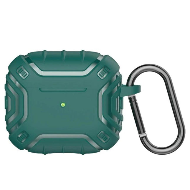 Alien Protective Case for Secure Earbud Use on the Go green rugged 360° protective earbud case with carabiner
