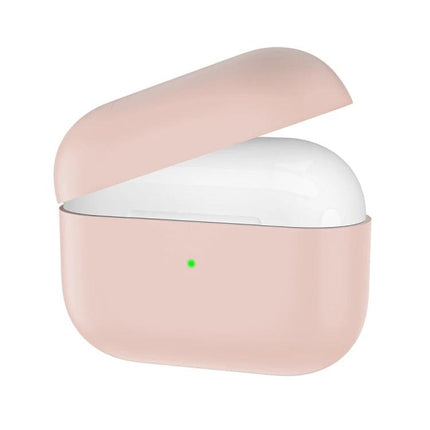 Essential Silicone Cover for Everyday Earbud Protection in soft pink showing 360-degree protection and open charging access