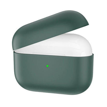 Essential Silicone Cover for Everyday Earbud Protection in forest green showing 360-degree protection and charging access
