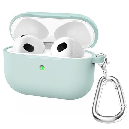 Silicone Case for Everyday AirPods Protection on the Go in Mint With Carabiner Hook