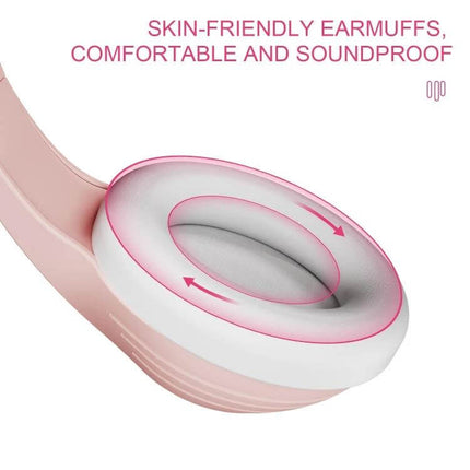 Sades Gaming Headset With Comfortable Fit For Long Sessions showing skin-friendly pink earmuff cushion for extended wear