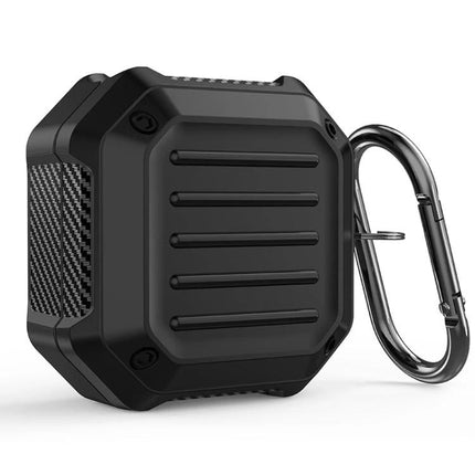 Sturdy Case for Samsung Galaxy Buds During Daily Travel - compact dustproof antifouling black protective case with carabiner