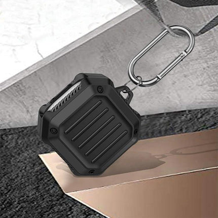 Sturdy Case for Samsung Galaxy Buds During Daily Travel - dustproof black rugged keychain pouch for commuting and quick charging access