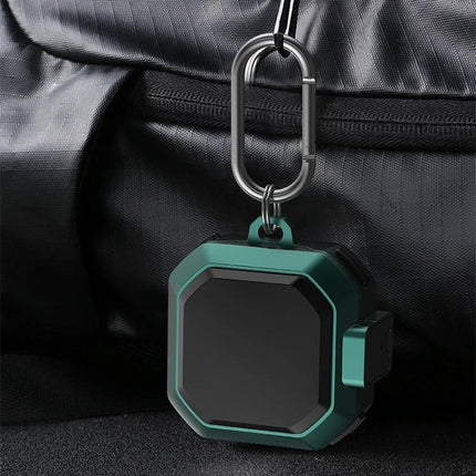 Thunder Battlegear Case for Everyday Earphone Protection on the Go - green dustproof earphone case attached to backpack with carabiner