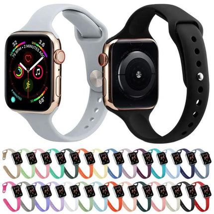 Slim Silicone Replacement Watch Band For Apple Watch 38-45mm