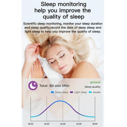 Smart Watch for Everyday Health and Activity Tracking — sleep monitoring screen showing heart rate and sleep stages chart