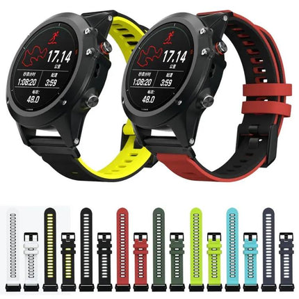 Two-Tone Silicone Watch Band 22mm For Garmin Fenix 6