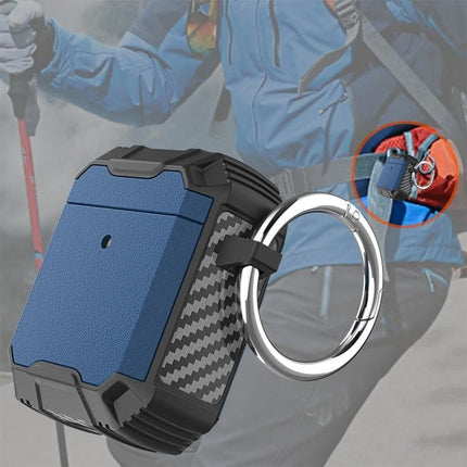 Protective Case for AirPods with Hook for Daily Carrying attached to backpack with metal ring