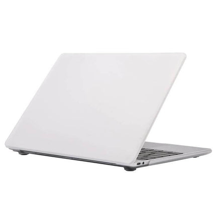 Frosted Shockproof Protective Case for Huawei Laptops shown on silver Huawei laptop, slim frosted PC cover protecting against drops and scratches