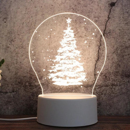Decorative Night Light for Bedroom and Home Ambiance — cute Christmas tree acrylic lamp providing soft bedside glow and room decor