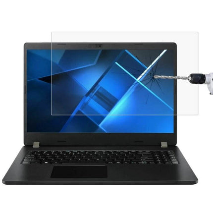 Tempered Glass Screen Protector for Acer 15.6 Inch Laptops showing drilled impact protection and reduced glare