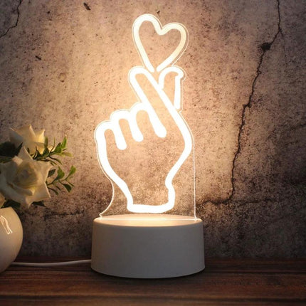 Enhance Your Home Decor With A Fun LED Night Light hand heart acrylic LED night lamp for bedroom and kids  soft ambient glow