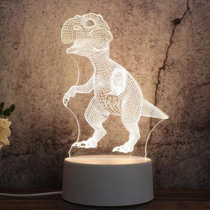 Enhance Your Home Decor With A Fun LED Night Light - Cute Dinosaur 3D Illusion Lamp For Bedroom Nighttime Reading And Kids