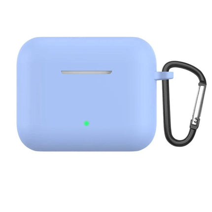 Honor Earbuds Case for Everyday Travel Protection — light blue silicone protective case with carabiner and LED access for Honor earbuds