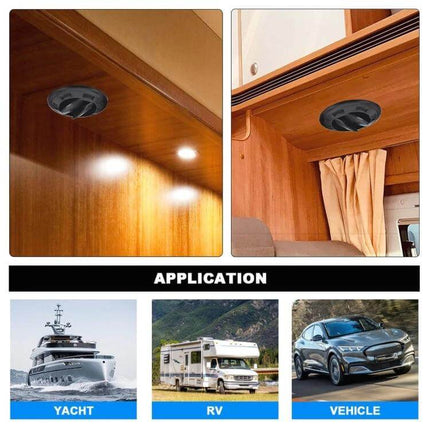 Durable Universal 60mm Round AC Air Outlet Vent for RVs installed in RV ceiling, black ABS vent for yachts, buses and vehicles