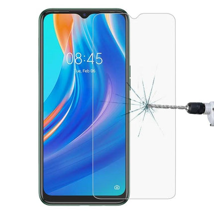 Tempered Glass Screen Protectors for Multiple Device Models shown protecting a smartphone from drill impact and scratches