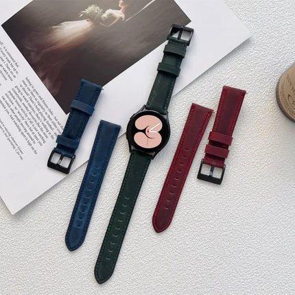 Frosted Crazy Horse Leather Watch Strap Adjustable 20mm 22mm