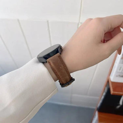 Frosted Crazy Horse Leather Watch Strap Adjustable 20mm 22mm