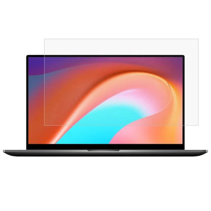 Tempered Glass Protective Film for 16-Inch Laptops like Xiaomi and Dell on laptop screen showing high transparency and anti-glare protection