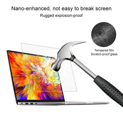 HD Tempered Glass Screen Protector for 15.6-Inch Laptops clear anti-scratch tempered glass showing hammer impact resistance