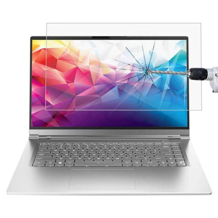 HD Tempered Glass Screen Protector for 15.6-Inch Laptops showing reinforced shatter resistance and clear anti-reflective protection